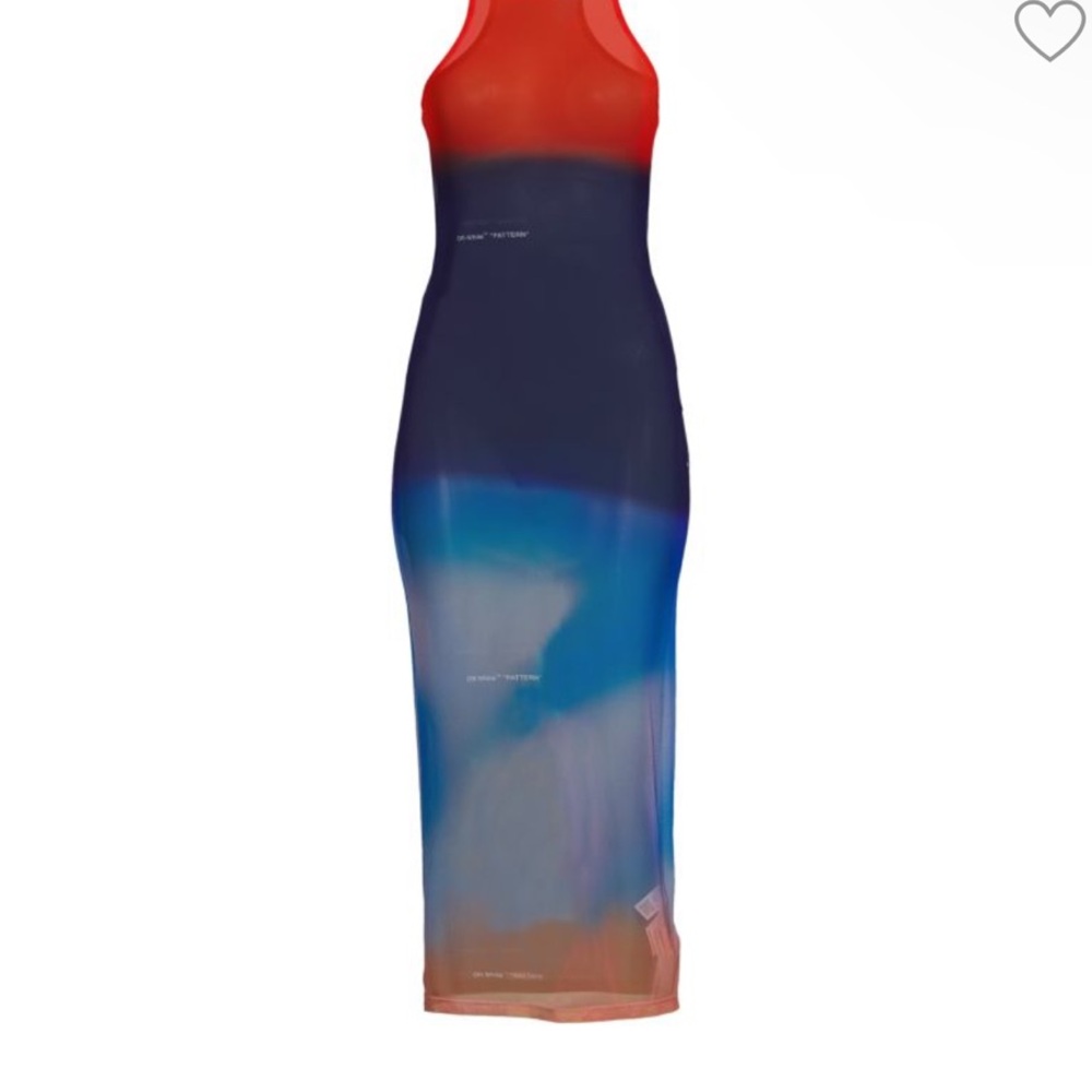 Off White Sheer Ombré Midi Dress